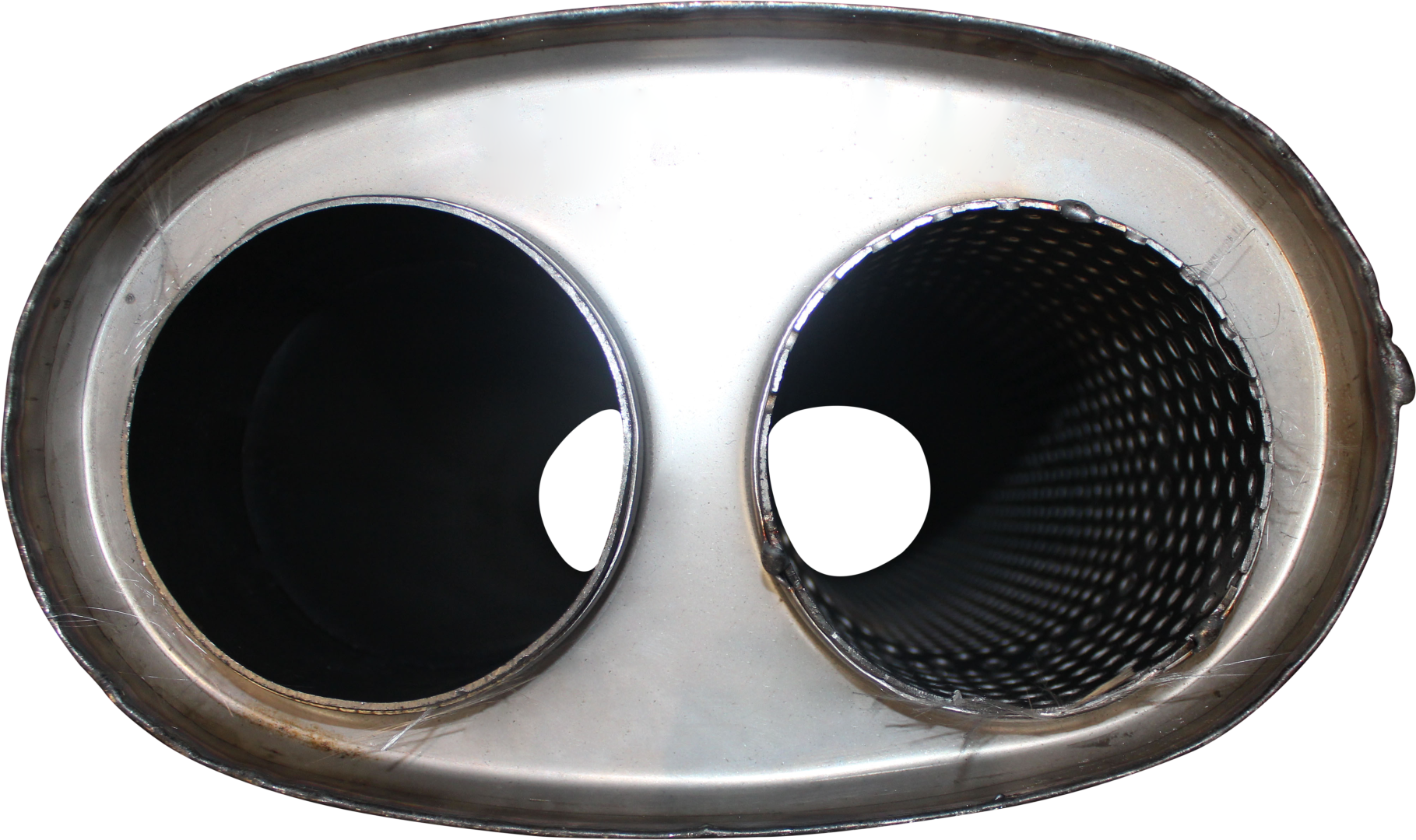 3in, 8in x 5in Oval Centre/Centre, Twin In/Twin Out, 20in (500mm) Long, Megaflow Muffler - Medium